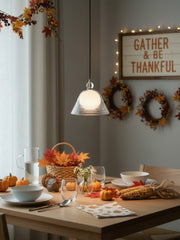 Sonnenuntergang Pendelleuchte – Gerippter Glasschirm mit Chromtechnik - AFTERGLOW L1